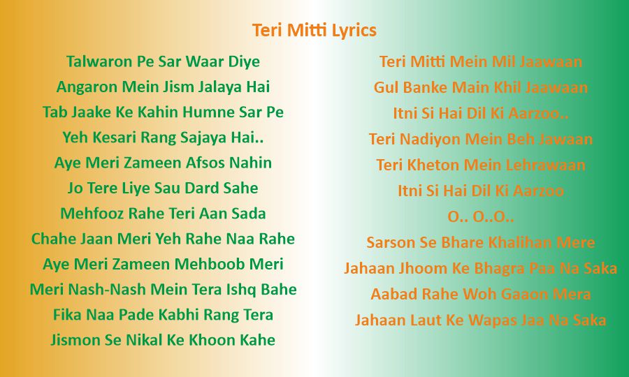 teri mitti lyrics meaning